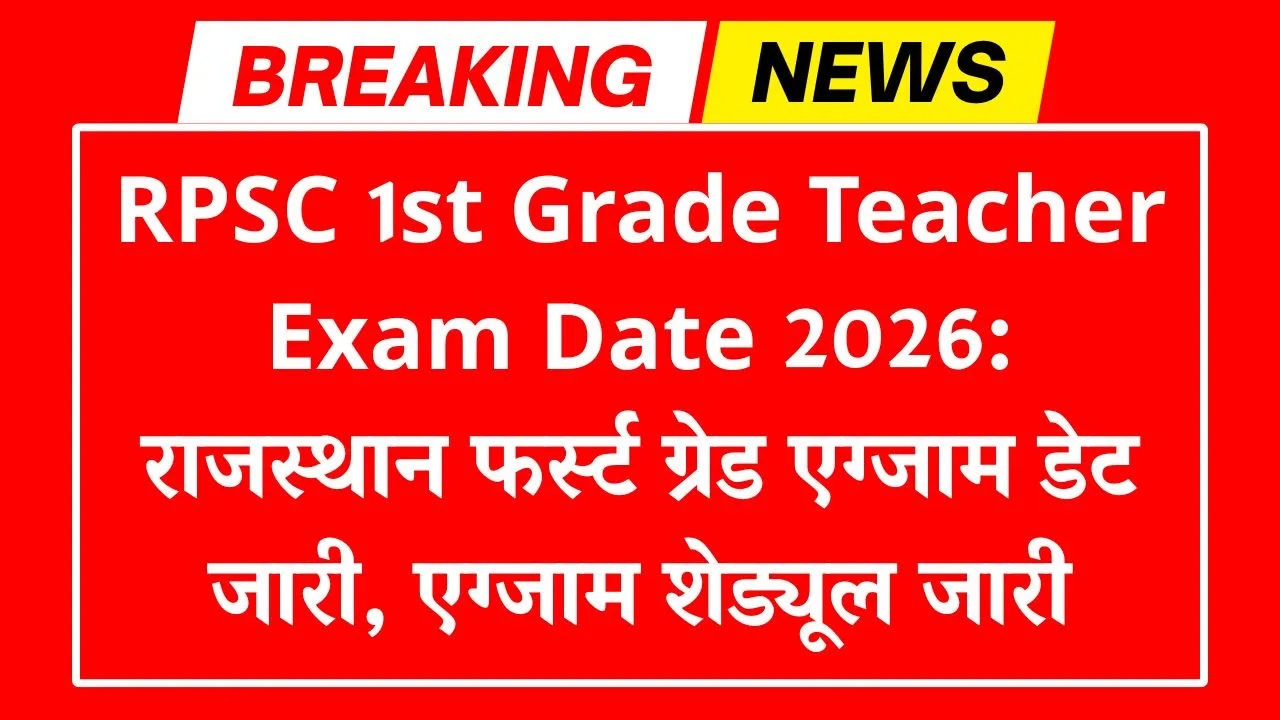 RPSC 1st Grade Teacher Exam Date 2026