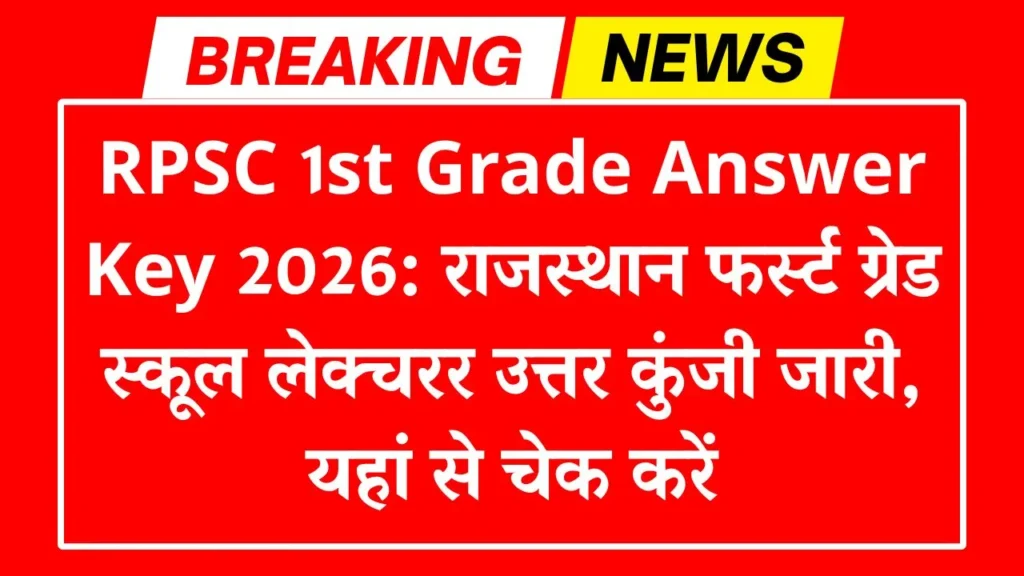 RPSC 1st Grade Answer Key 2026